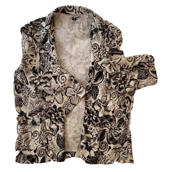 Vintage 80's Copy Cats Woman Open Front Blazer Jacket Womens XL  Floral print - Picture 7 of 8